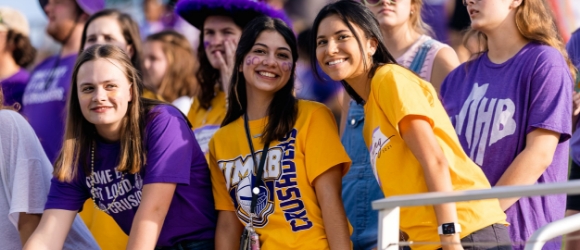 UMHB students in a stadium crowd